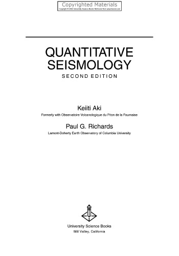 Quantitative seismology
