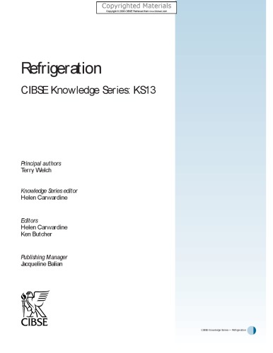 Refrigeration - CIBSE Knowledge Series : KS13