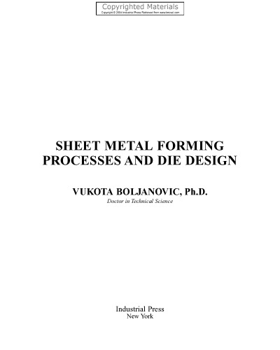 Sheet metal forming processes and die design