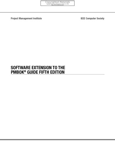 Software extension to the PMBOK guide, fifth edition