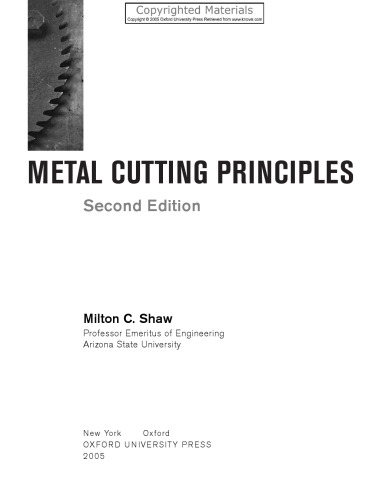 Metal cutting principles