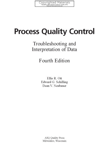 Process quality control : troubleshooting and interpretation of data