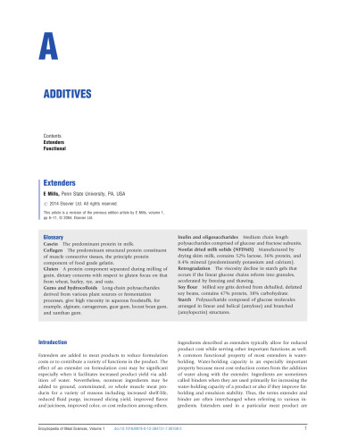 Encyclopedia of Meat Sciences