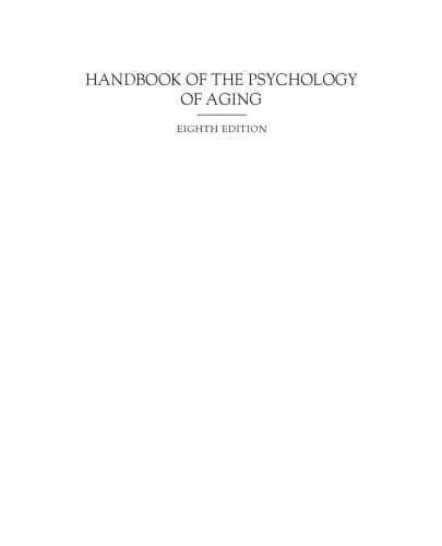 Handbook of the Psychology of Aging