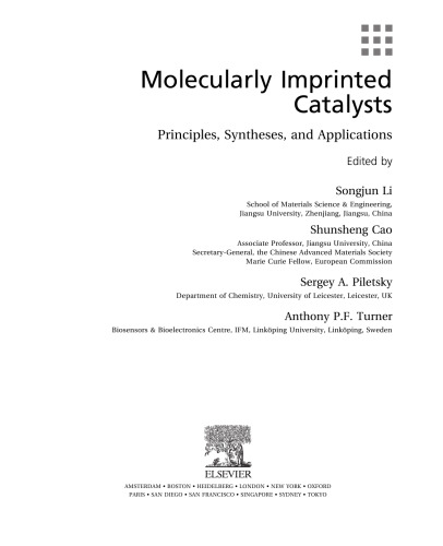 Molecularly imprinted catalysts : principles, syntheses, and applications