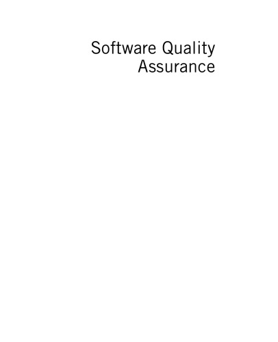 Software quality assurance : in large scale and complex software-intensive systems