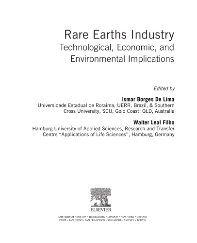 Rare earths industry : technological, economic, and environmental implications