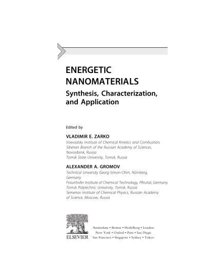 Energetic nanomaterials : synthesis, characterization, and application