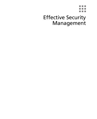 Effective Security Management, Sixth Edition