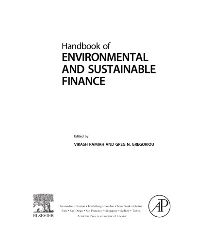 Handbook of Environmental and Sustainable Finance