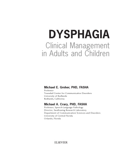 Dysphagia: Clinical Management in Adults and Children, 2e