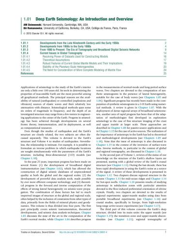 Treatise on Geophysics. Volume 4, Earthquake Seismology