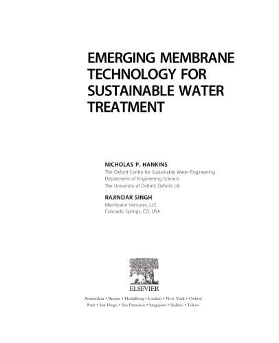 Emerging Membrane Technology for Sustainable Water Treatment