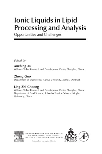 Lonic liquids in lipid processing and analysis : opportunities and challenges