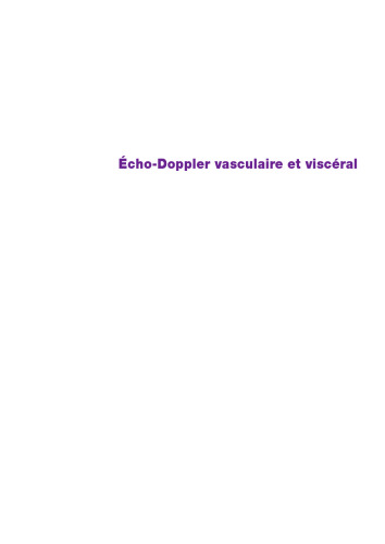 Echo-doppler Vasculaire Et Viscřal