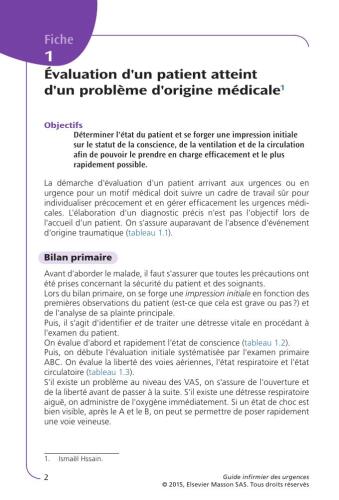 Guide infirmier des urgences