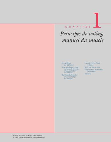 Le bilan musculaire de Daniels et Worthingham. Techniques de testing manuel