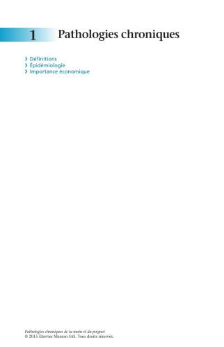 Pathologies chroniques de la main et du poignet