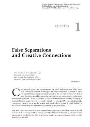 Creative strategy : reconnecting business and innovation