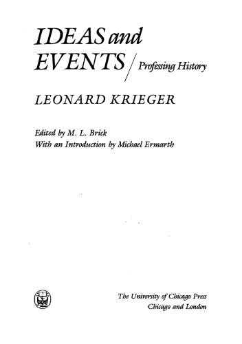 Ideas and Events. Professing History