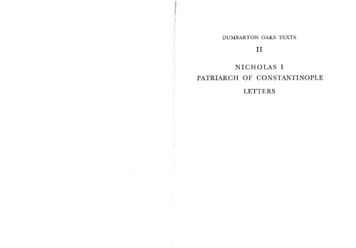 Nicholas I, Patriarch of Constantinople: Letters