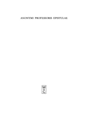 Anonymi Professoris Epistulae