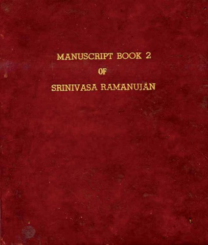 Manuscript book 2 of Srinivasa Ramanujan