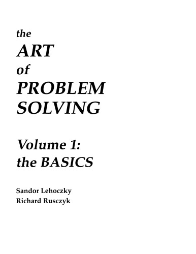 The Art of Problem Solving, Vol. 1: The Basics
