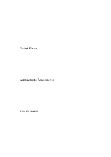Arithmetische Ähnlichkeiten