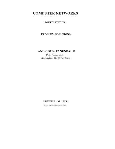 Computer Network Solution 4th Ed.