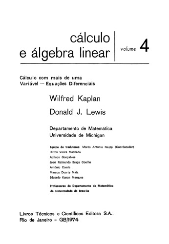 Cálculo e álgebra linear volume 4