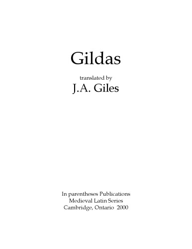 Gildas, translated by J. A. Giles