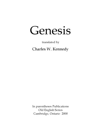 Genesis, translated by Charles W. Kennedy