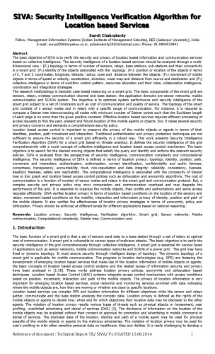 SIVA: Security Intelligence Verification Algorithm for Location based Services