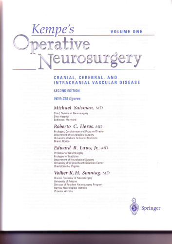 Kempe’s Operative neurosurgery