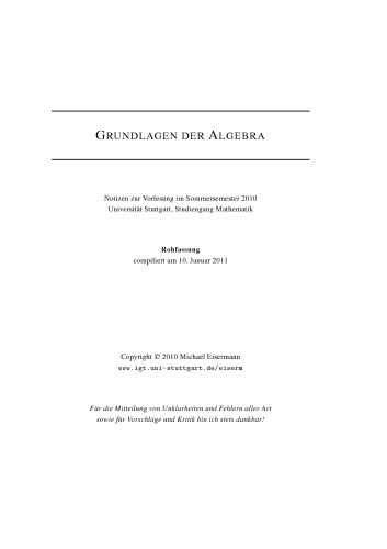 Grundlagen der Algebra