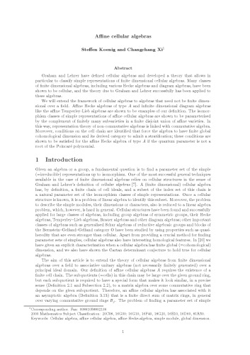 Affine cellular algebras