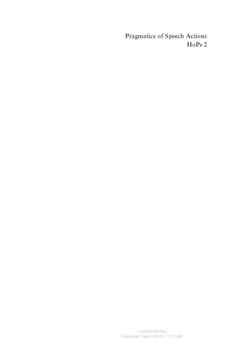 Pragmatics of Speech Actions