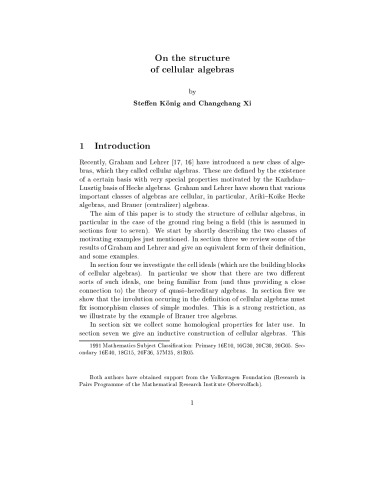 On the structure of cellular algebras
