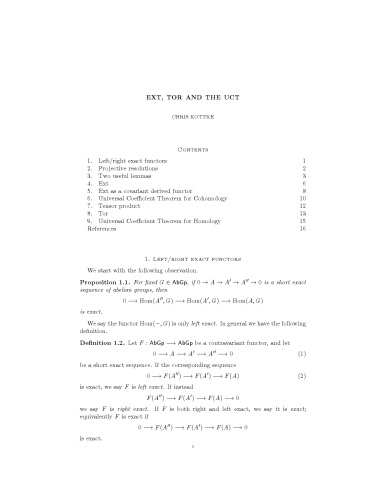 Ext, Tor and the UCT