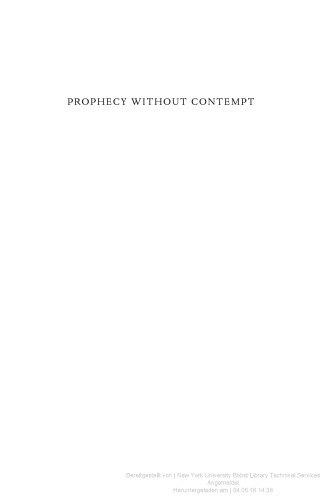 Prophecy without Contempt: Religious Discourse in the Public Square
