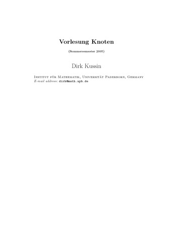 Vorlesung Knoten (Sommersemester 2005)