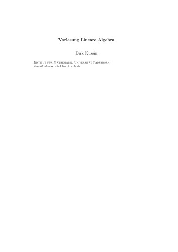 Vorlesung Lineare Algebra
