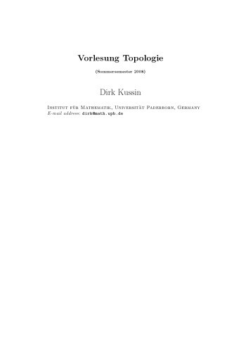 Vorlesung Topologie (Sommersemester 2008)