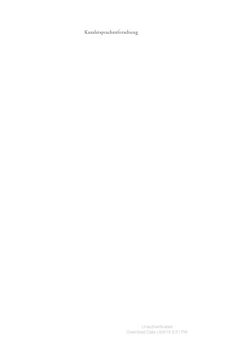 Kanzleisprachenforschung: Ein internationales Handbuch