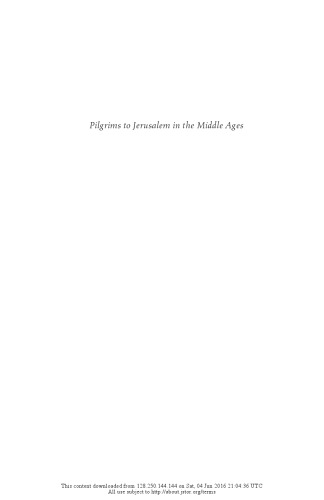 Pilgrims to Jerusalem in the Middle Age