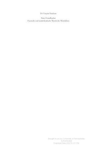 Deutsche und niederländische Mystik des Mittelalters: Ein Studienbuch