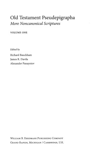Old Testament Pseudepigrapha: More Noncanonical Scriptures