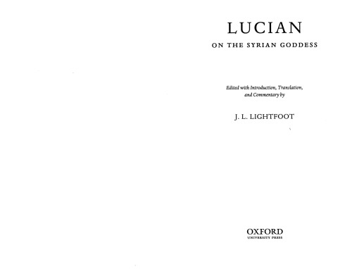 Lucian: On the Syrian Goddess