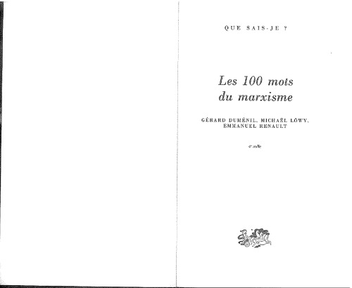 Les 100 Mots du Marxisme